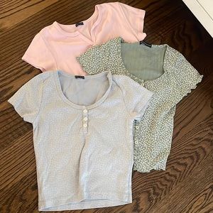 3 BrandyMelville shirts, one size only . Great condition!All3 together only $40!